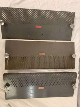 M5377 Gates Lot Of 3 Vintage Broadcasting Face Plate Covers For Tube Amplifiers Etc