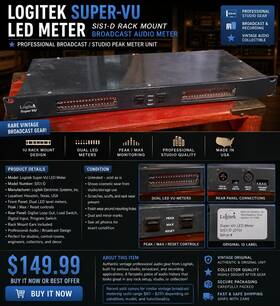 Sis1-d Logitec Logitek Super-vu Led Meter Rack Mount Broadcast Audio Peak Unit