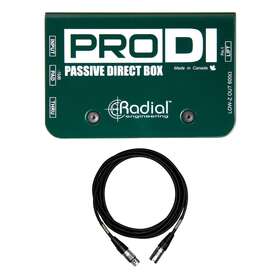 Crad012-mc Radial Engineering Pro Di With Premium 15-foot Xlr Mogami Microphone Cable Bundle
