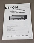 Denon Stereo Preamplifier PRA-1000 Service Manual D-4071. Fixed Price $84.95.