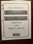Rane 27 14 Real Time Equalizer Service Manual. Fixed Price $24.95.