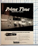 Lexicon Prime Time Digital Delay Processor Vintage Magazine Ad Ephemera. Fixed Price $17.10.