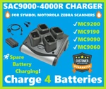 Zebra Symbol SAC9000-4000R 4-BAY Battery Cradle MC9200 MC9190 MC9090 MC92N0!. Fixed Price $59.99.