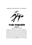 Operating Instructions For Fisher 400 Cx. Fixed Price $12.51.