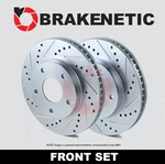 Front Set Brakenetic Sport Drilled Slotted Disc Rotors BNS62000.DS. Fixed Price $218.00.