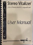 Manual: Spl Sound Performance Labs Stereo Vitalizer Psychoacoustic Equalizer. Fixed Price $14.99.