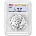 2026 American Silver Eagle MS-69 Pcgs (firststrike ). Fixed Price $94.29.