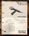 Sony F-250S Microphone Service Manual *original*. Fixed Price $19.97.