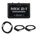 Radial Engineering 2:1 2-CHANNEL Passive Mixer Bundle With Xlr & Trs Cables. Fixed Price $189.99.