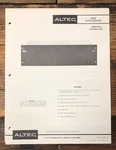 Altec Model 9860A Equalizer Owner / User Manual *original*. Fixed Price $19.97.