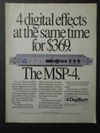 1989 Digitech MSP-4 Multi Effects Signal Processor Magazine Ad. Fixed Price $14.99.