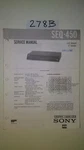 Sony SEQ-450 Graphic Equalizer Service Manual Original Repair Book. Fixed Price $19.98.