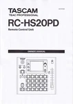 User Manual For Tascam RC-HS20 Pd. Fixed Price $8.68.