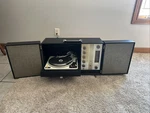 Vintage Garrard Portable Record Player Amfm Radio Speakers Detach. Fixed Price $70.00.