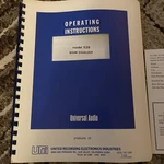 Urei Model 539 Original Room Equalizer 1979 Operating Instructions. Fixed Price $20.00.