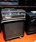 Vintage Marlboro Sound Works 1200R Guitar Amp + EVM-15B Speaker Cabinet Wheels. Fixed Price $295.00.