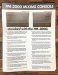 Yamaha PM-2000 Mixing Console Dealer Sheet *original*. Fixed Price $19.97.