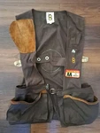 Vtg Bob Allen Dark Brown Shooting/hunting Vest Skeet Trap Club W/ Patch. Fixed Price $122.00.