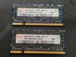 Pair! Hynix 4GB (2X2GB) 2RX8 PC2-6400S DDR2-800MHZ Sodimm Memory Ram. Fixed Price $14.75.
