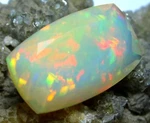 4.90 Ct 100% Natural Ethiopian Opal Brown Multi Fire Faceted Cut Loose Gemstone. Fixed Price $135.00.