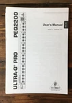 Behringer Ultra-q Pro PEQ2200 Equalizer User / Owner Manual *original*. Fixed Price $14.97.