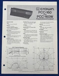 Original Crown PCC-160 160W Technical Brochure. Fixed Price $14.95.