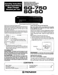 Pioneer SG-50 SG-750 Graphic Equalizer Owners Manual. Fixed Price $19.99.
