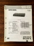 Sony SEQ-450 Equalizer Service Manual *original*. Fixed Price $15.98.