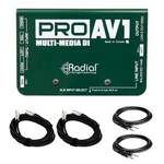 Radial Engineering PROAV1 Multimedia Direct Box Bundle With Xlr & Trs Cables. Fixed Price $154.99.