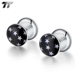 Tt Clear Epoxy Star Logo Surgical Steel Fake Plug Earrings (BP09). Fixed Price $6.51.