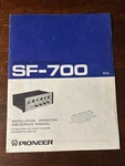 Pioneer SF-700 Electronic Crossover Network Service Manual Vintage Oem Original. Fixed Price $39.99.