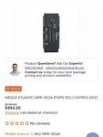 Middle Atlantic Mpr-seqa 8"MPR Control Mod. Fixed Price $225.00.