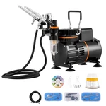 Kit Dual Fan Compressor Airbrushing System 3 Airbrushes. Fixed Price $103.54.
