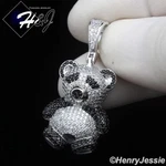 Women Solid 925 Sterling Icy Cz 3D Silver/black Panda PENDANT*SP460. Fixed Price $55.99.