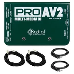 Radial Engineering PROAV2 Multimedia Direct Box Bundle With Xlr & Trs Cables. Fixed Price $229.99.