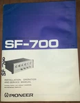 Pioneer SF-700 Electronic Crossover Network Service Manual Original. Fixed Price $49.99.
