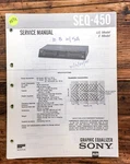 Sony SEQ-450 Equalizer Service Manual *original*. Fixed Price $19.97.