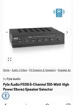 Pyle PSS6 Channel High Power Stereo Speaker Selector. Fixed Price $49.72.