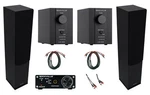(2) Rockville Lux 658 Black Dual 6.5" Tower Speakers+discrete Amp 4 Each. Fixed Price $669.60.
