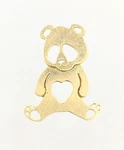 14K Solid Yellow Gold 0.23G Simple Panda Bear Heart Belly Charm (D51120920). Fixed Price $49.95.