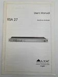 Alto Rsa 27 Realtime Analyzer Rta Owners Manual Book User Guide. Fixed Price $15.95.