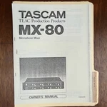 Vintage Tascam MX-80 Microphone Mixer Service Manual (copy). Fixed Price $15.00.