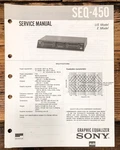 Sony SEQ-450 Equalizer Service Manual *original*. Fixed Price $19.97.
