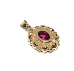 Femmes Orn 14CT Jaune Ensemble Pendentif Avec Pourpre Couleur Pierre. Fixed Price $269.23.