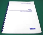 Original Lexicon 480L Digital Effects System Owner's Manual V4.0. Mm. Fixed Price $35.00.