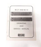 Rane RE27 / RE14 Graphic Equalizer Operating And Service Manual. Fixed Price $28.99.