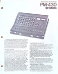 Original Vintage Owner's Manual Booklet For The Yamaha PM-430 Pro Sound Mixer.. Fixed Price $39.99.