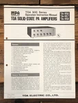 Toa TA-956 TA-957 TA-958 Amplifier Owners / User Manual *original*. Fixed Price $19.97.