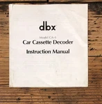 Dbx CA-1 Car Cassette Owners / User Manual *original*. Fixed Price $14.97.