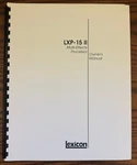 Lexicon Lxp 15 Ii Owner S Manual Original With Quick Reference Guide. Fixed Price $19.49.